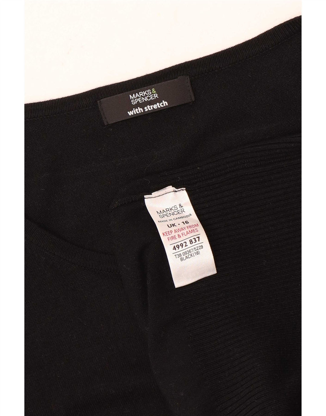 Marks & Spencer Dame Cardigan Sweater UK 16 Large Black Viscose
