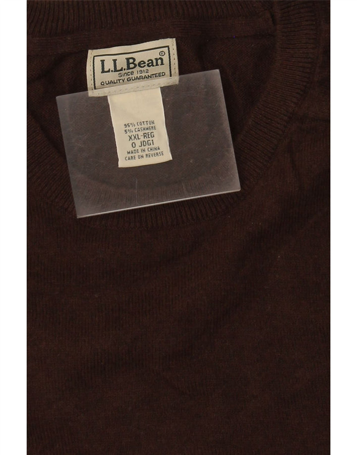 L.L.Bean Herre sweater med rund hals 2XL brun bomuld