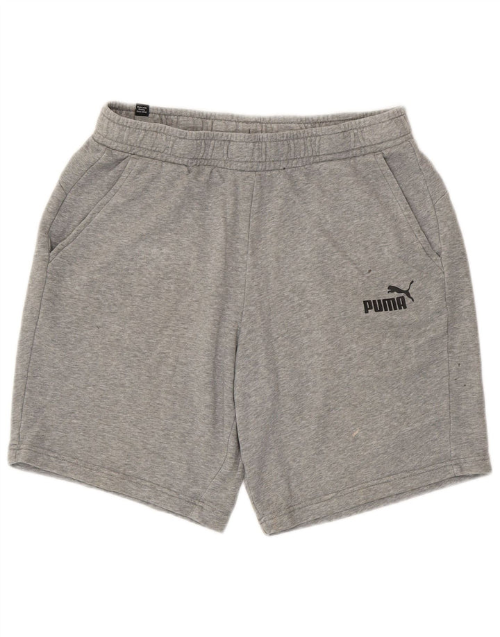 Puma Sportshorts til mænd, store grå flækkede bomuld