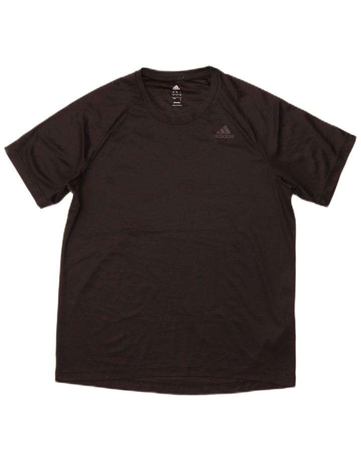 ADIDAS Herre Climalite T-Shirt Top Medium Sort Polyester Sports