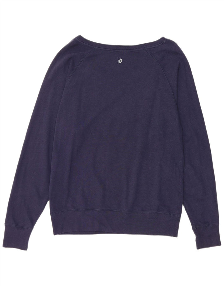 RUSSELL ATHLETIC Dame Sweatshirt Jumper UK 14 Medium Navyblå Bomuld