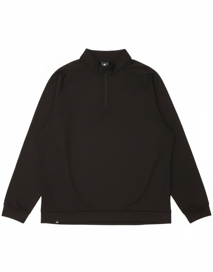 Adidas Sweatshirt med lynlås til mænd XL sort polyester