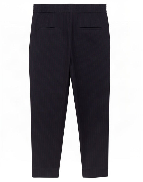 Zara Womens Joggers Cropped Trousers Small W26 L23 Navy Blue Striped