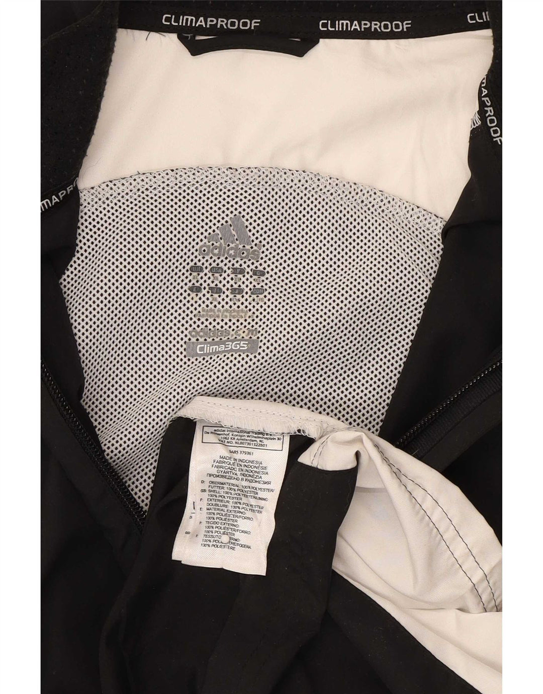 Adidas Herre Clima 365 Regnjakke UK 42 XL Sort Colourblock Polyester