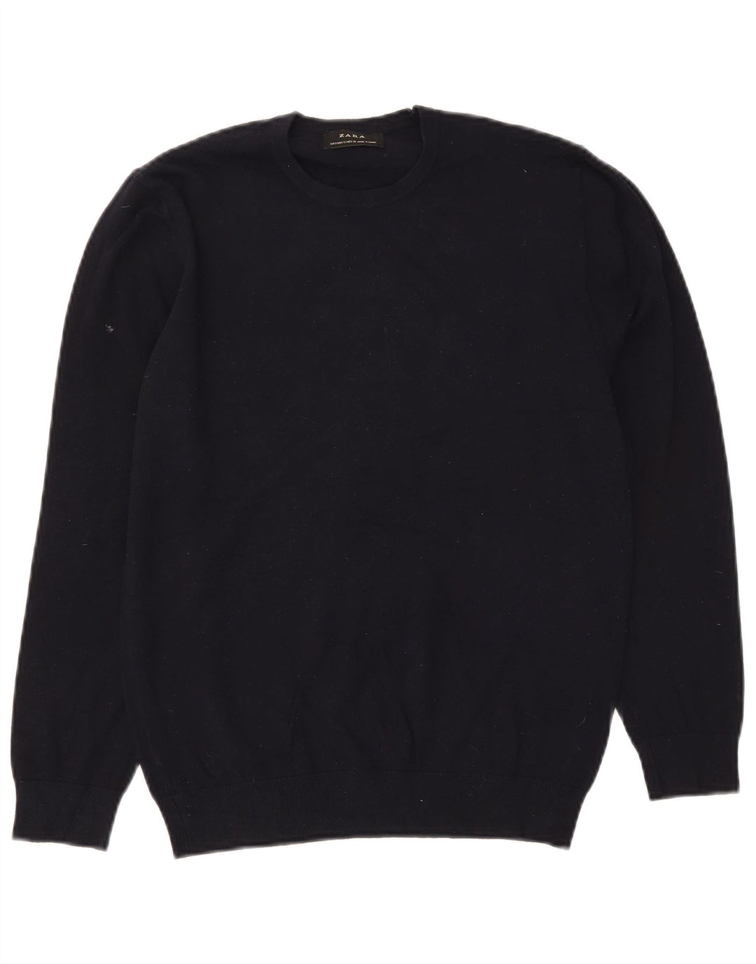 Zara Herre sweater med rund hals, lille marineblå