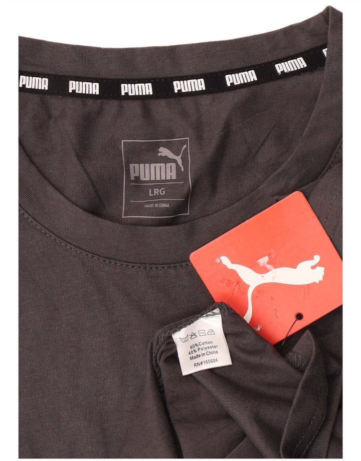PUMA Herre T-Shirt Top Stor Grå Bomuld