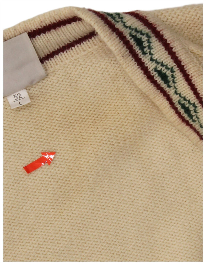 Vintage herre cardigan sweater IT 52 Stor beige uld