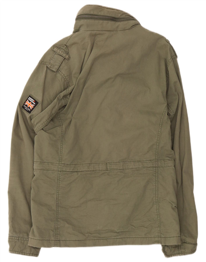 Superdry Militærjakke med hætte til mænd UK 38 Medium Khaki Bomuld