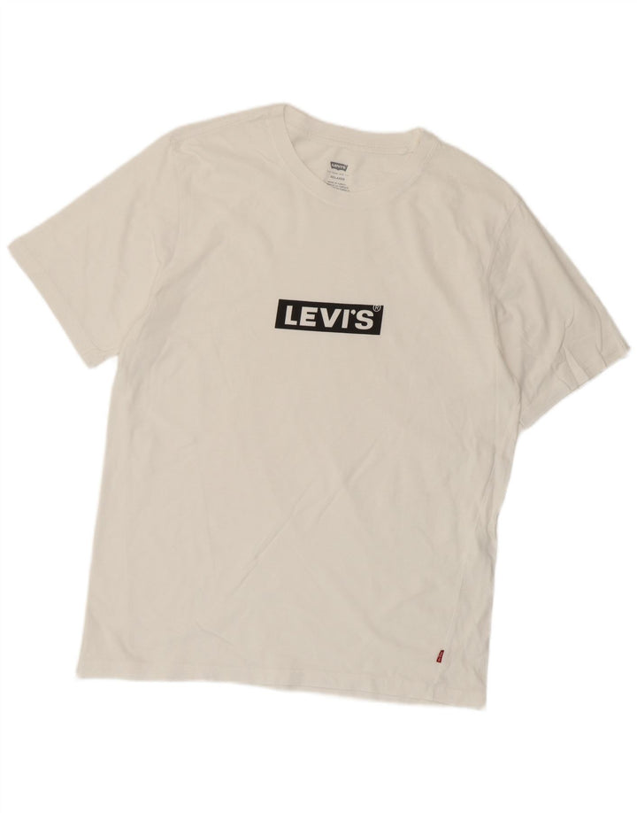 Levi's Herre Relaxed Fit Grafisk T-Shirt Top Lille Hvid