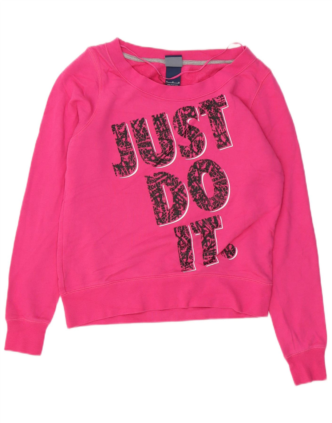 Nike Dame Grafisk Sweatshirt Jumper UK 14 Medium Pink Bomuld