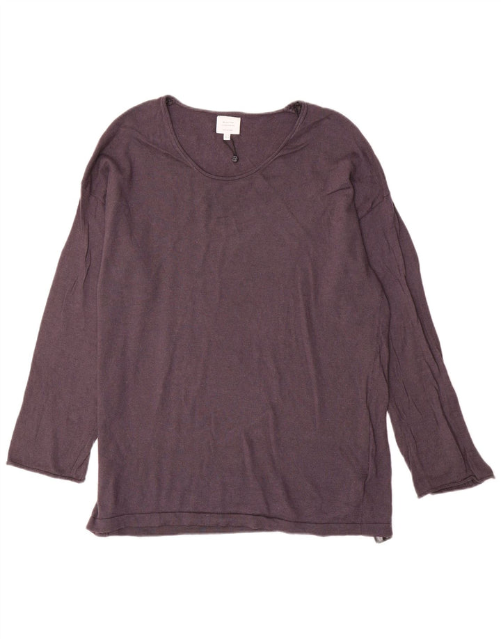 Massimo Dutti Dame Boat Neck Jumper Sweater UK 14 Medium Grey Uld