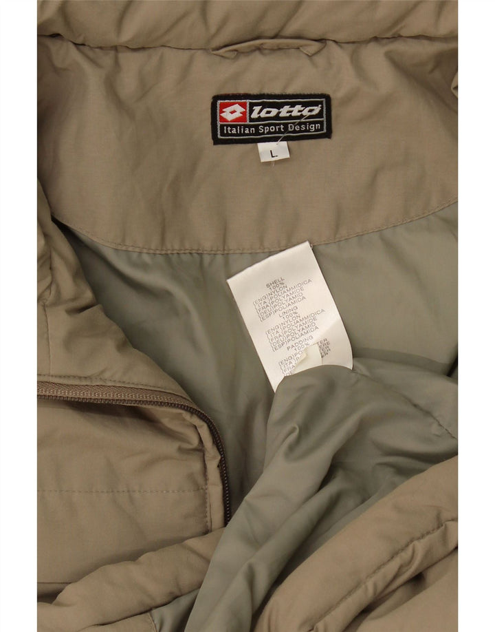 Lotto Herre polstret jakke UK 40 Stor Khaki Nylon