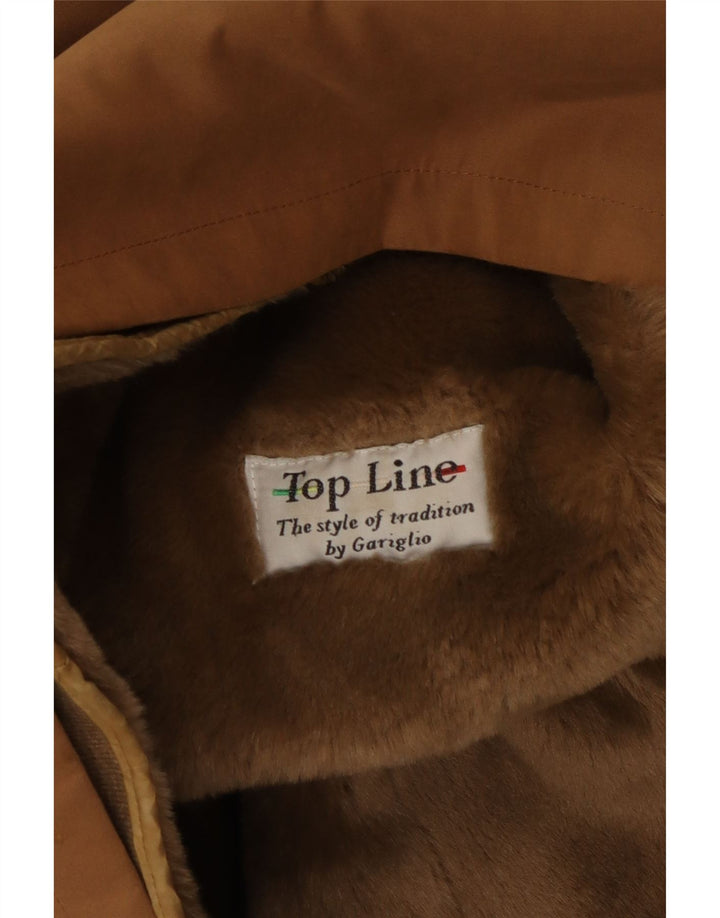 VINTAGE Sherpa-frakke til kvinder UK 16 Stor brun polyester