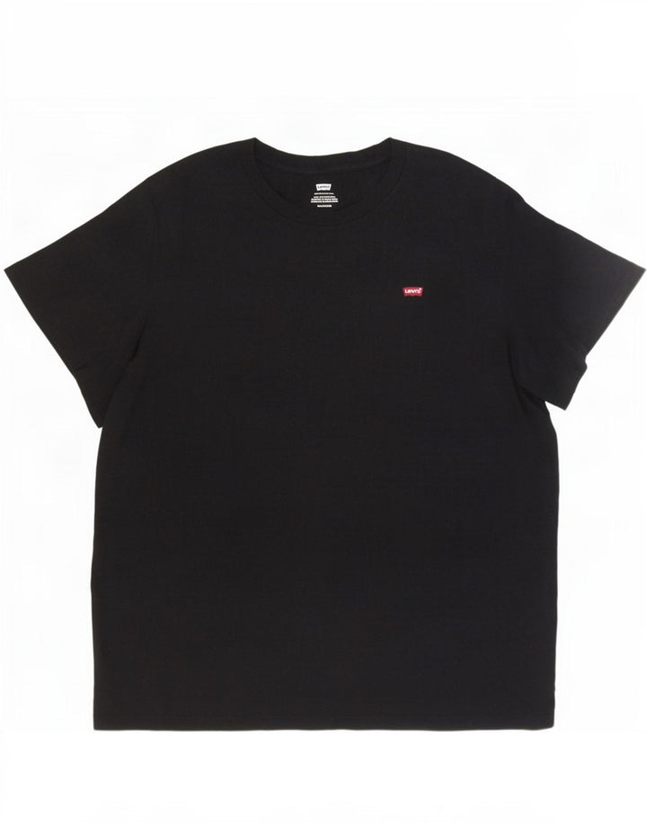 Levi's Dame T-Shirt Top UK 22 3XL Sort Bomuld