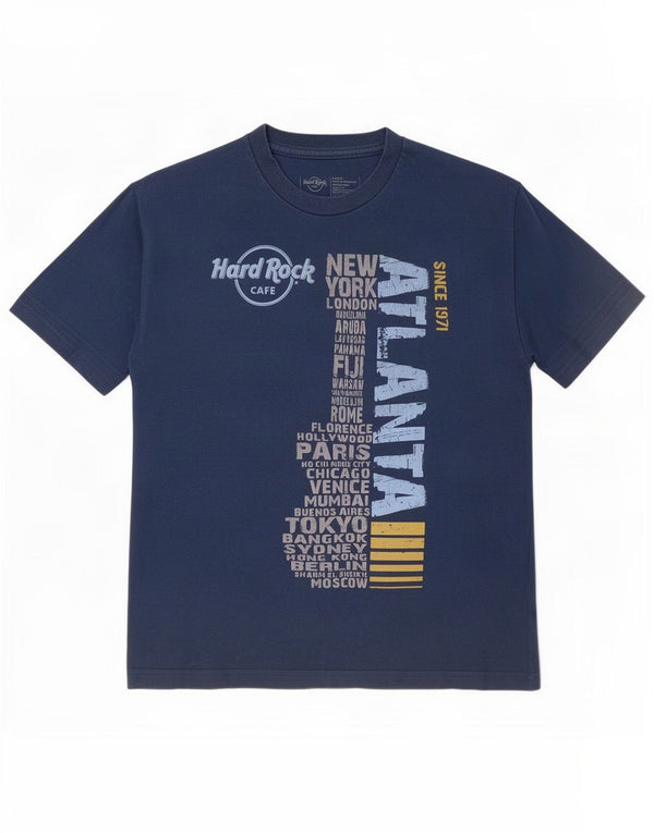 Hard Rock Cafe Boys Atlanta grafisk T-shirt top 15-16 år XL blå bomuld