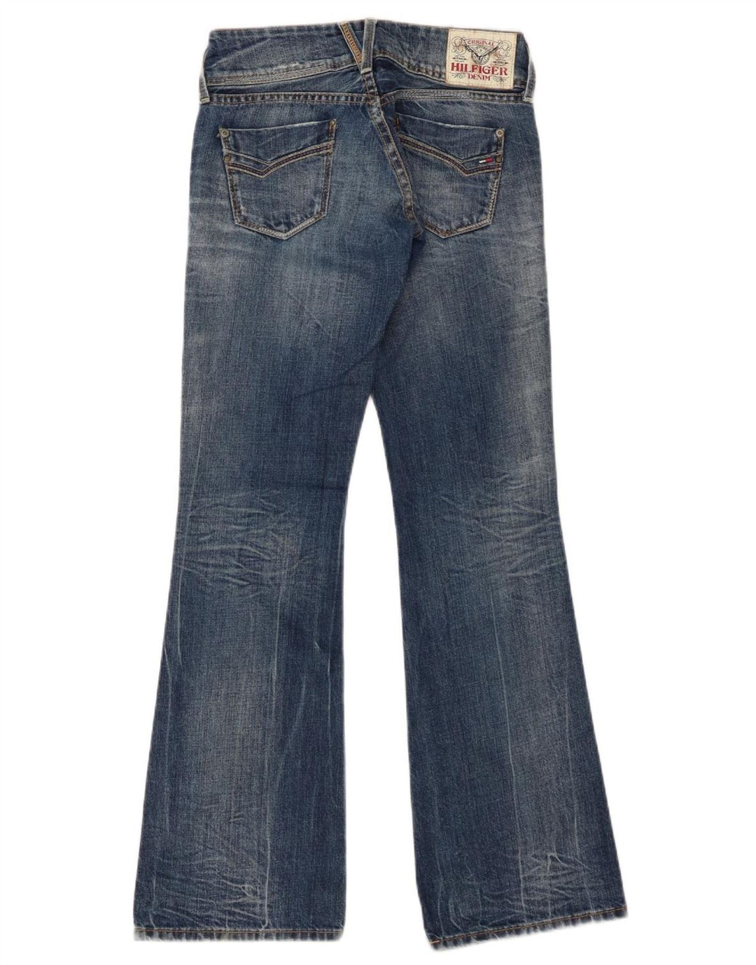 Tommy Hilfiger Dame Flared Jeans W26 L32 Marineblå Bomuld