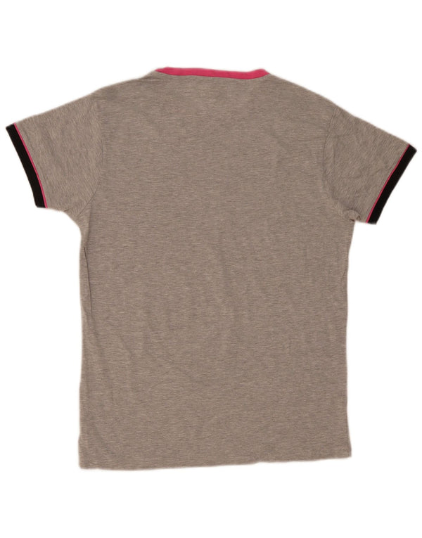 Kappa Dame Grafisk T-Shirt Top UK 18 XL Grå Bomuld