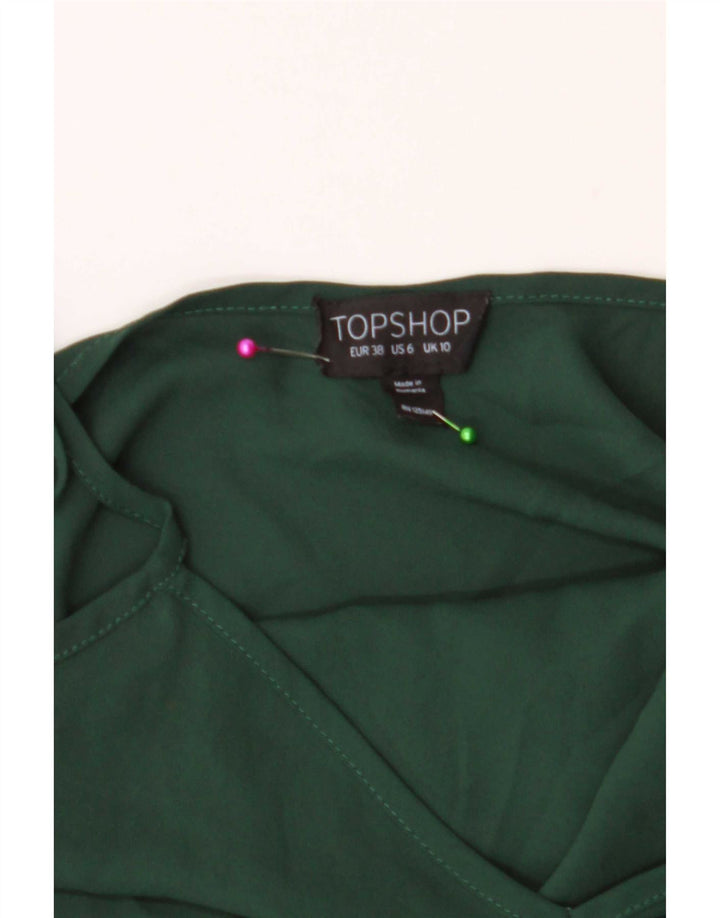 Topshop Dame Cami Top UK 10 Small Green