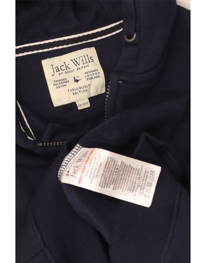 Jack Wills drenge Salcombe Devon hættetrøje med lynlås 12-13 år marineblå