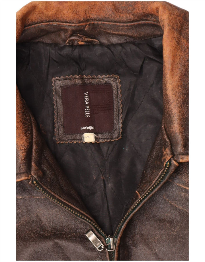 Conbipel Herre Læderjakke IT 52 XL Brun Læder