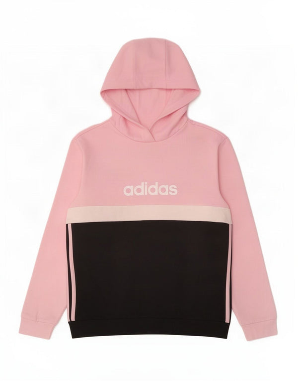 Adidas Grafisk hættetrøje til piger 11-12 år Pink Colourblock Bomuld