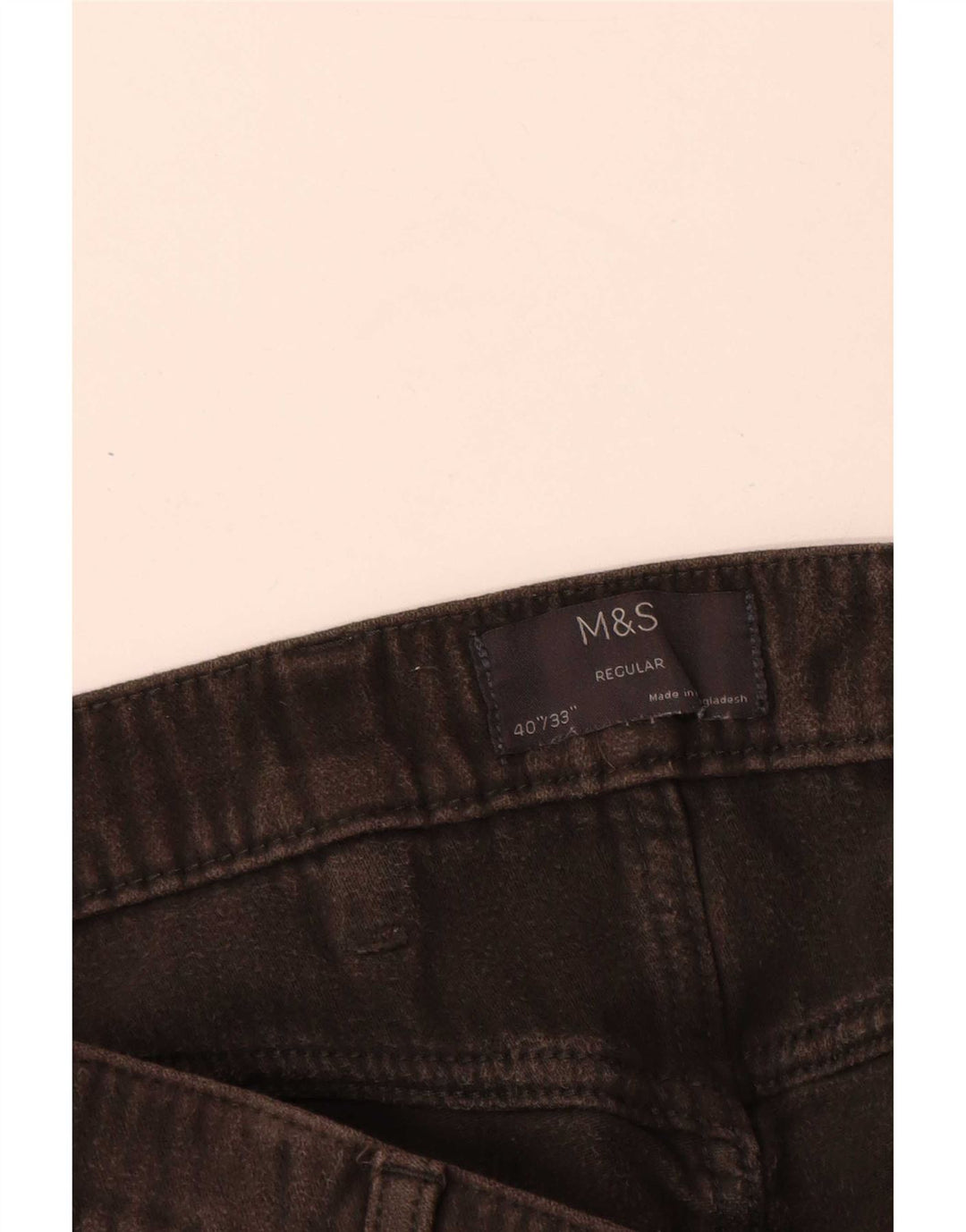 Marks & Spencer Herre Regular Casual Bukser W40 L33 Grå Bomuld