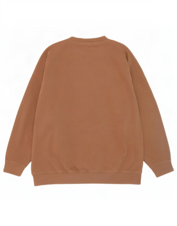 Nike Womens Oversized Sweatshirt Jumper UK 16 Large Brown Cotton