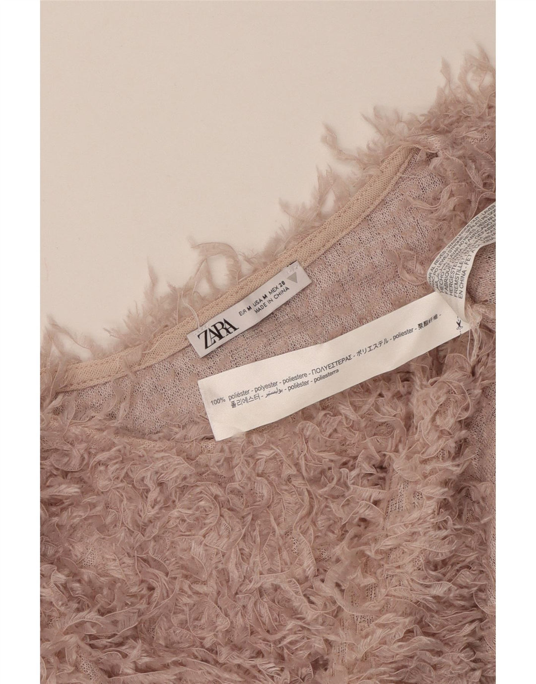 Zara Womens Crop Boat Neck Jumper Sweater UK 12 Medium Pink Polyester