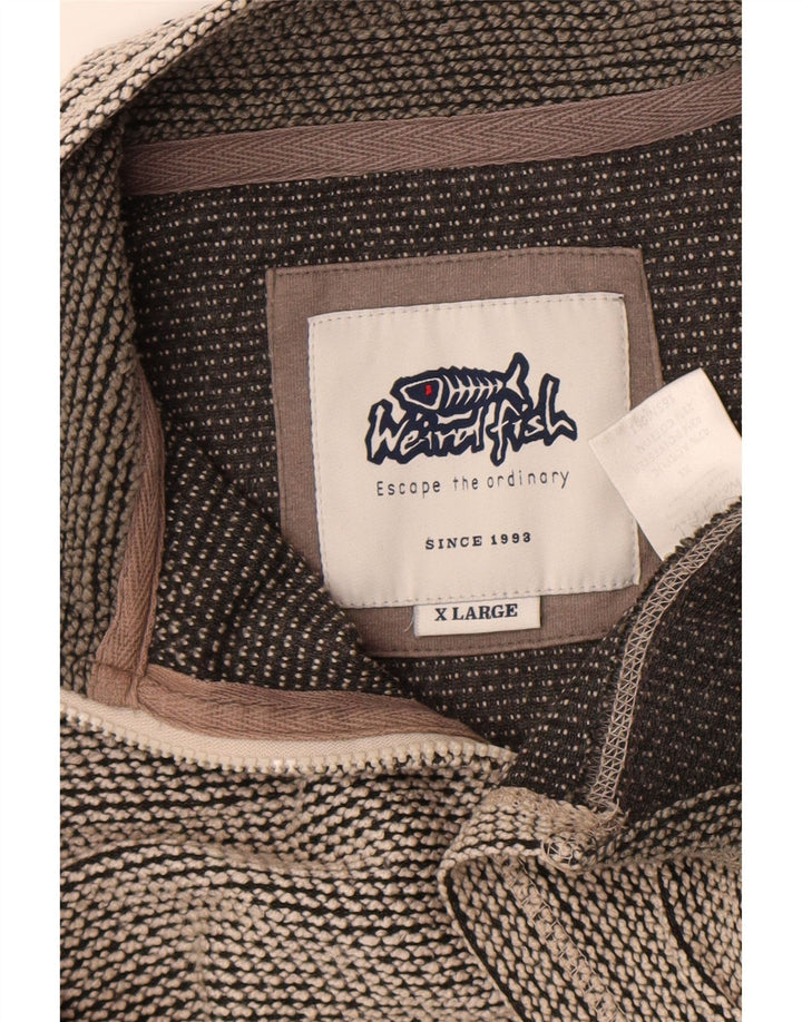 Weird Fish Herre Zip Neck Sweatshirt Jumper XL Grå Colourblock Akryl