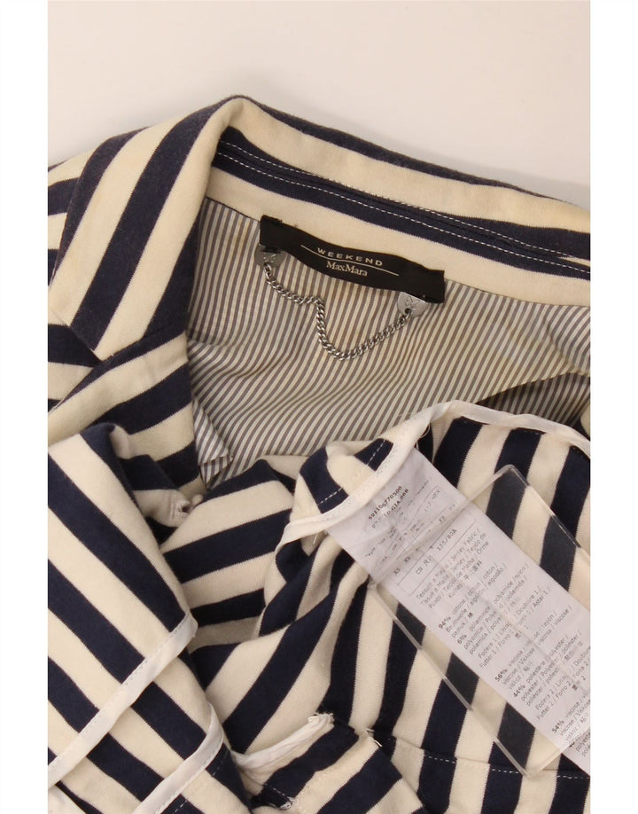MAX MARA Dame Weekend 2 Button Blazer Jacket UK 6 XS Marineblå Stribet