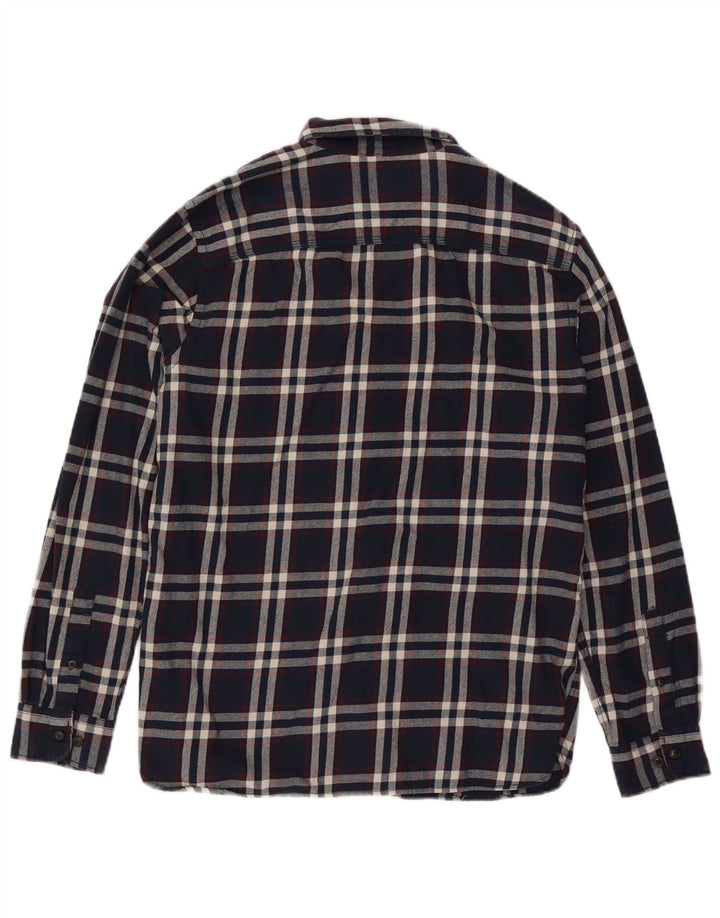 JACK & JONES Flannelskjorte til mænd Stor marineblå ternet bomuld