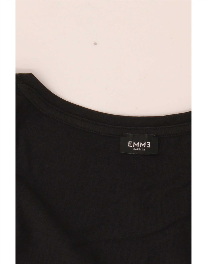 Marella Dame EMME grafisk top 3/4 ærme UK 12 Medium Sort