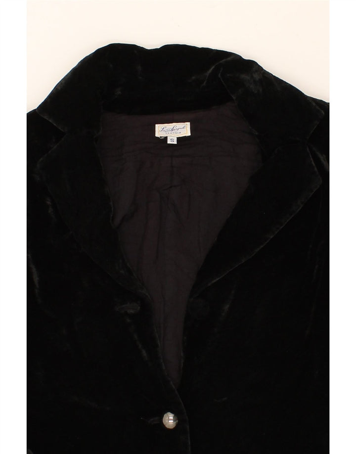 LUISA SPAGNOLI Womens Velvet 2 Button Blazer Jacket UK 10 Small Black Vintage Luisa Spagnoli and Second-Hand Luisa Spagnoli from Messina Hembry 