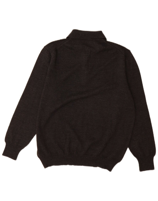 Idé Herre Polo Neck Jumper Sweater IT 50 Medium Grå Uld