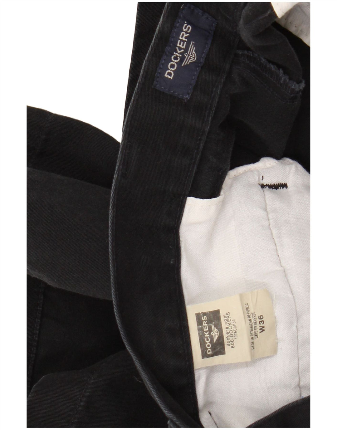 DOCKERS Herre Pegged Chino Shorts W36 Large Black Bomuld