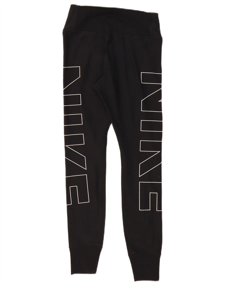 NIKE Womens Dri Fit Tracksuit Trousers Joggers UK 8 Small  Black Polyester