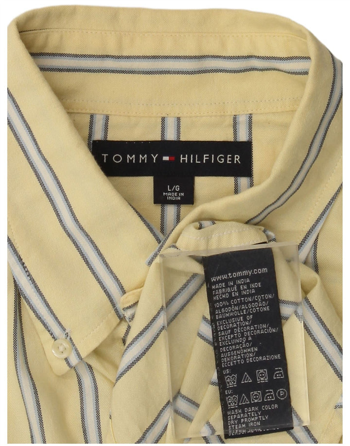 Tommy Hilfiger Herreskjorte Stor gulstribet bomuld