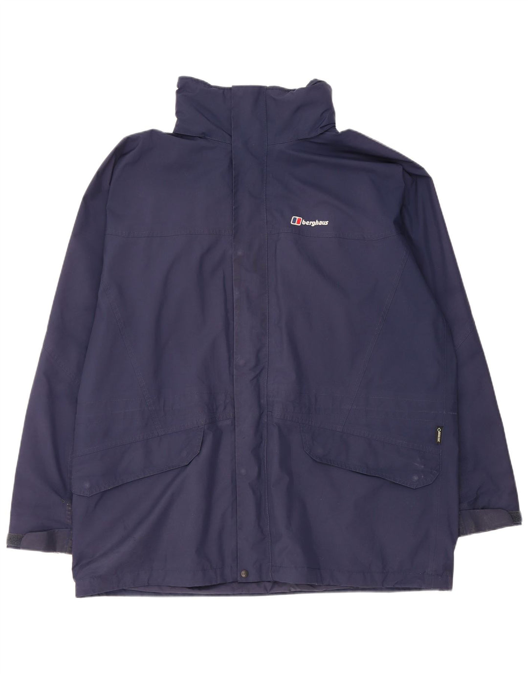 Berghaus Regnjakke med hætte til mænd UK 44 2XL Navy Blue Polyester