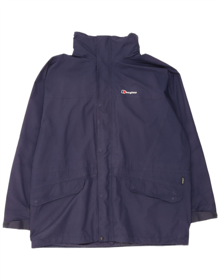 Berghaus Regnjakke med hætte til mænd UK 44 2XL Navy Blue Polyester