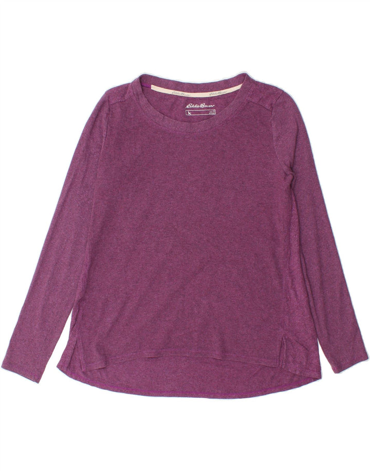 EDDIE BAUER Womens Oversized Top Long Sleeve UK 10 Small Purple Flecked Vintage Eddie Bauer and Second-Hand Eddie Bauer from Messina Hembry 