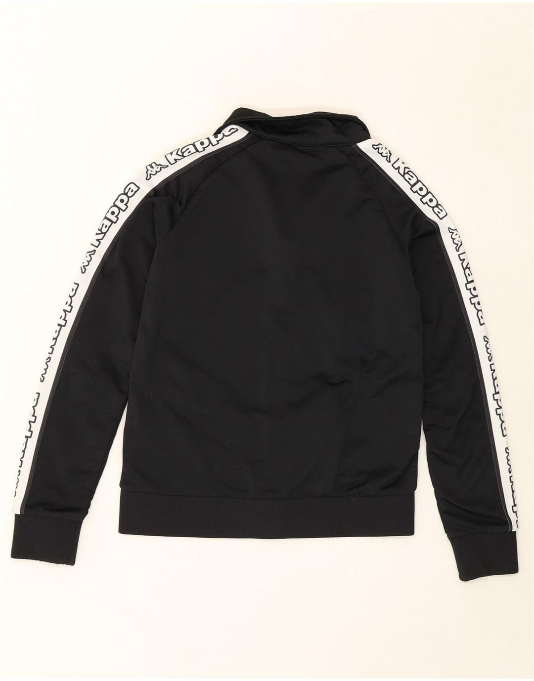 KAPPA Womens Graphic Tracksuit Top Jacket UK 10 Small Black Polyester Vintage Kappa and Second-Hand Kappa from Messina Hembry 