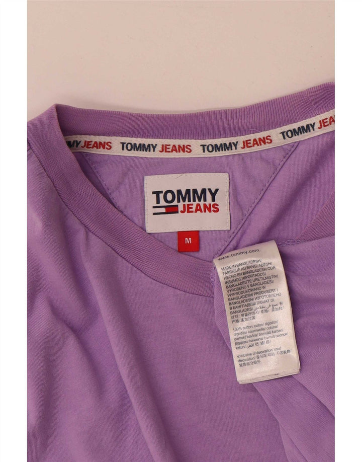 Tommy Hilfiger Herre T-shirt Top Medium Lilla Bomuld