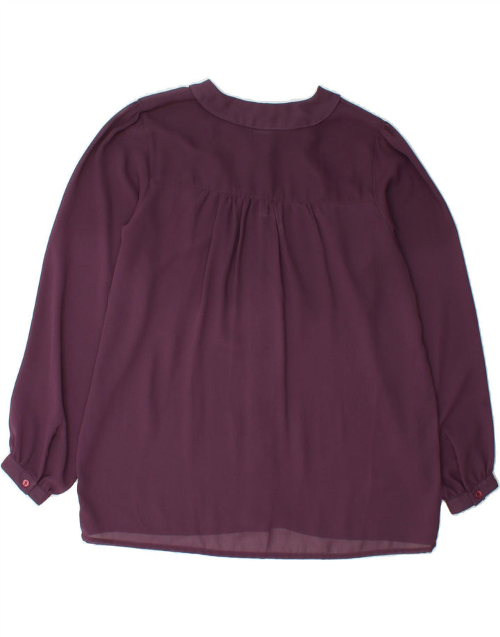 VINTAGE Womens Shirt Blouse UK 12 Medium Purple Polyester Vintage Vintage and Second-Hand Vintage from Messina Hembry 