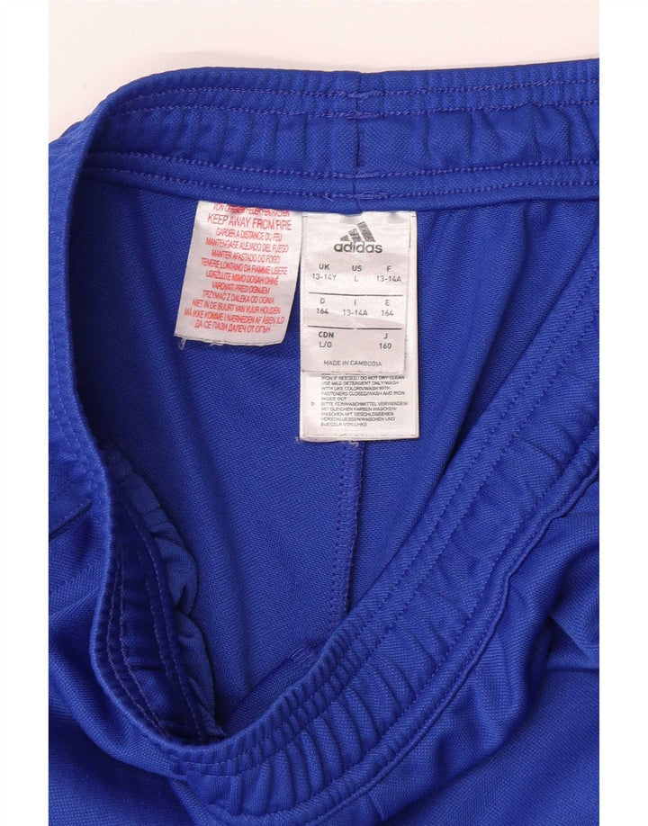 Adidas drenge Slim Fit træningsdragt bukser 13-14 år blå polyester