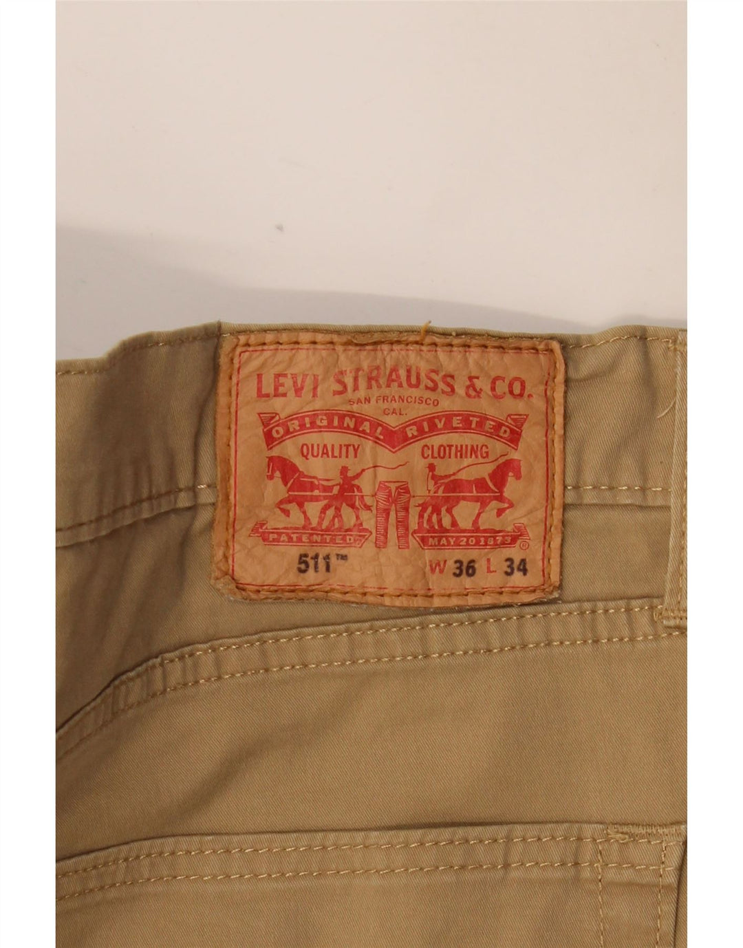 LEVI'S Herre 511 Slim Casual Bukser W36 L30 Beige Bomuld