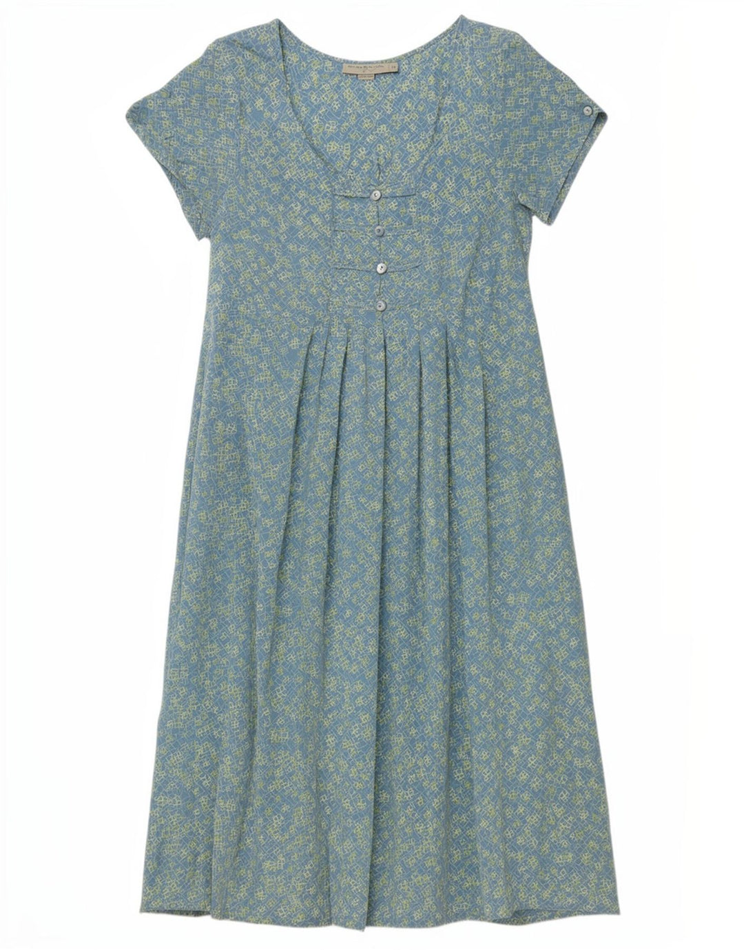 Blunauta Dame Maxi Tea Dress IT 46 Large Blue Floral Silke