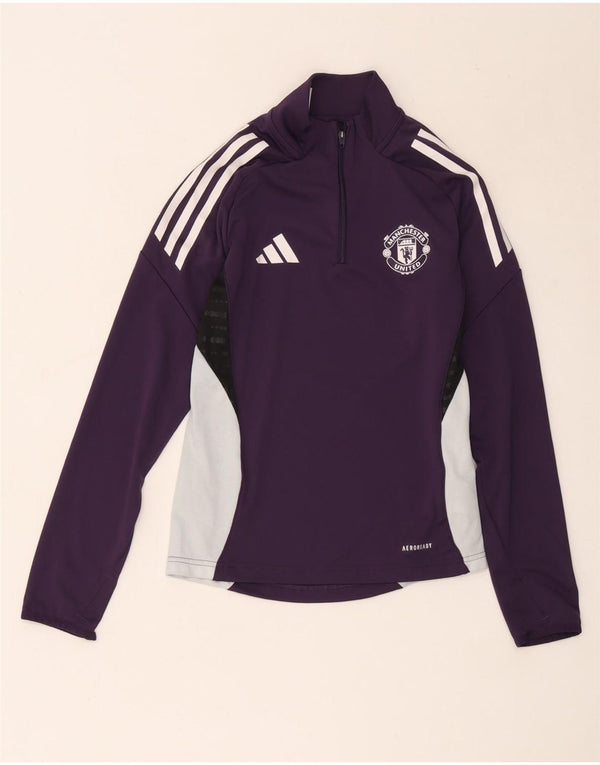 Adidas Girls Manchester United Grafisk Top Langærmet 11-12 år Lilla