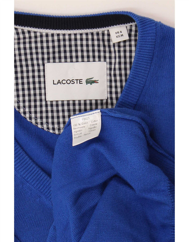 Lacoste Herre V-hals sweater Størrelse 4 Medium Blå Bomuld