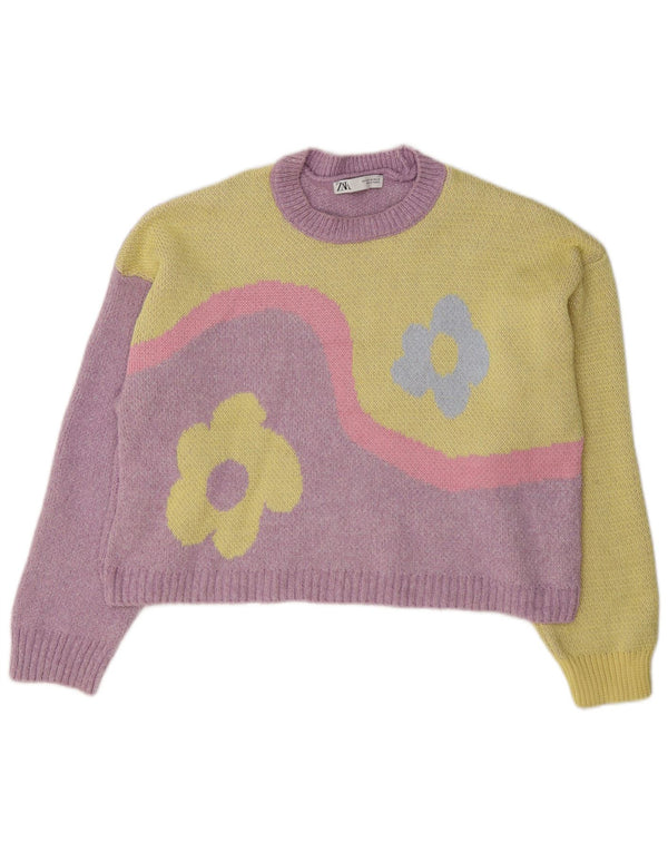 Zara Dame Loose Fit Jumper Sweater UK 14 Medium Lilla