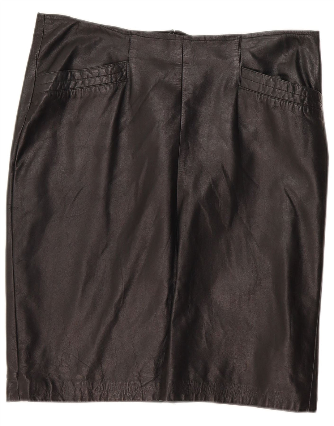 Vintage lædernederdel til kvinder IT 50 XL W36 sort læder